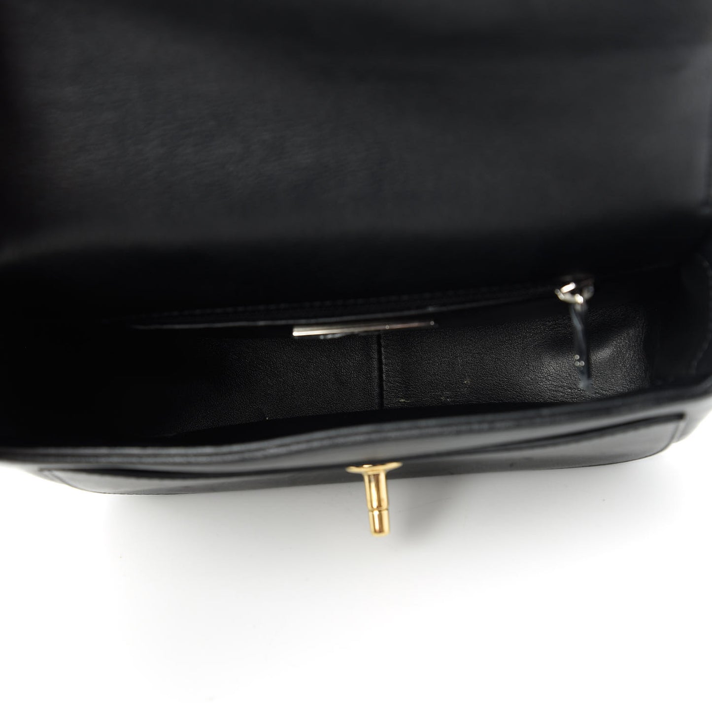 Calfskin Stitched Small Precious Union Flap Bag Black
