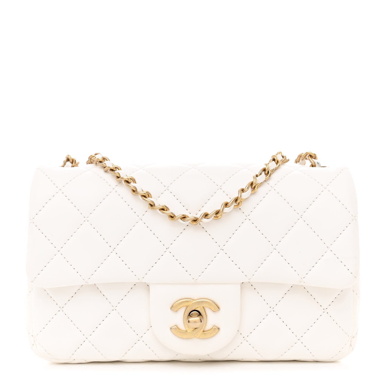 Chanel Lambskin Quilted Mini Rectangular Pearl Crush Flap White 1 of 9
