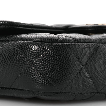 Chanel Caviar Quilted Flap Phone Holder With Chain Black 11 of 14