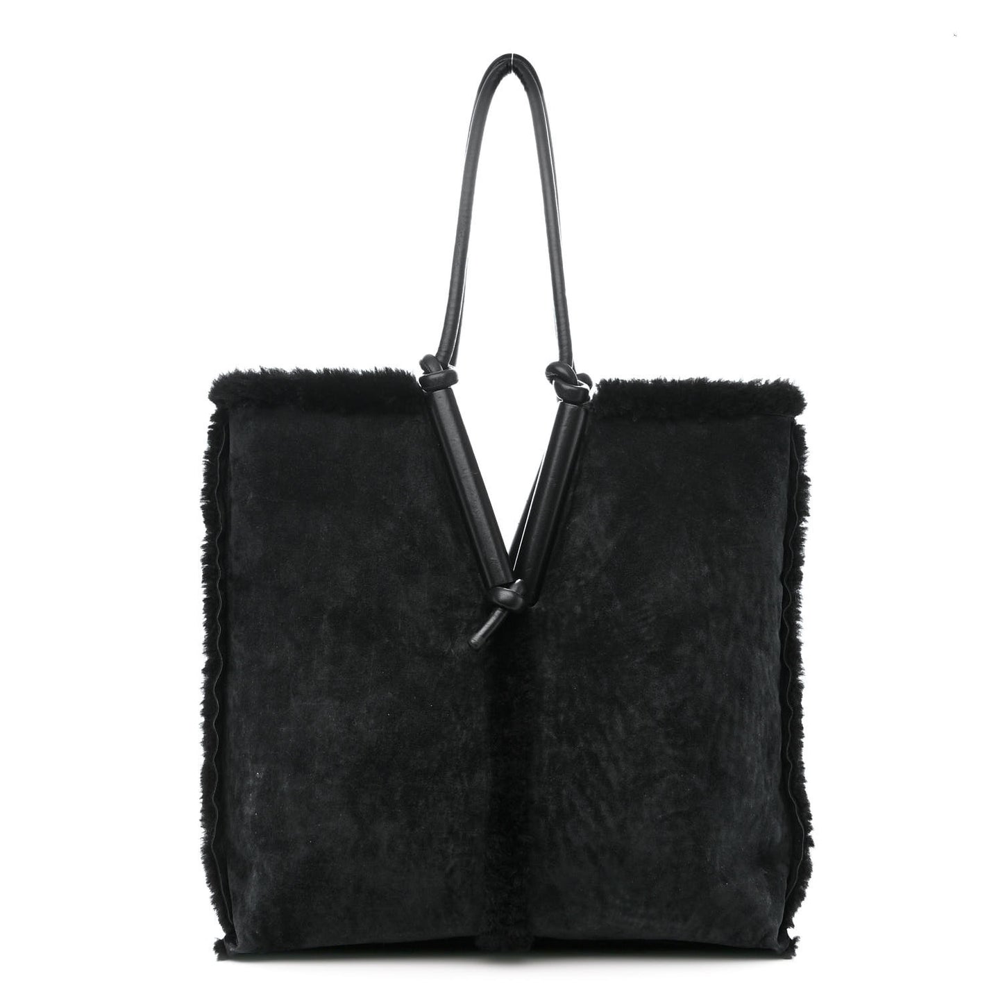 Shearling Reversible Tote Black