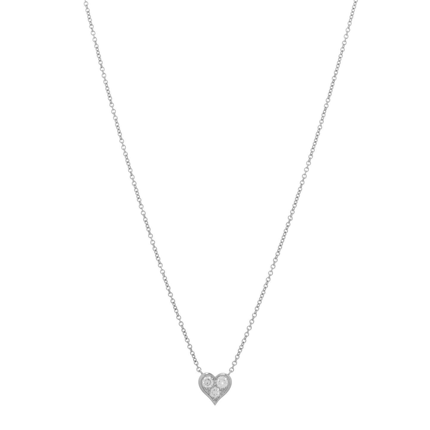 Platinum Diamond Heart Pendant Necklace