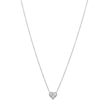 Tiffany Platinum Diamond Heart Pendant Necklace 1 of 4