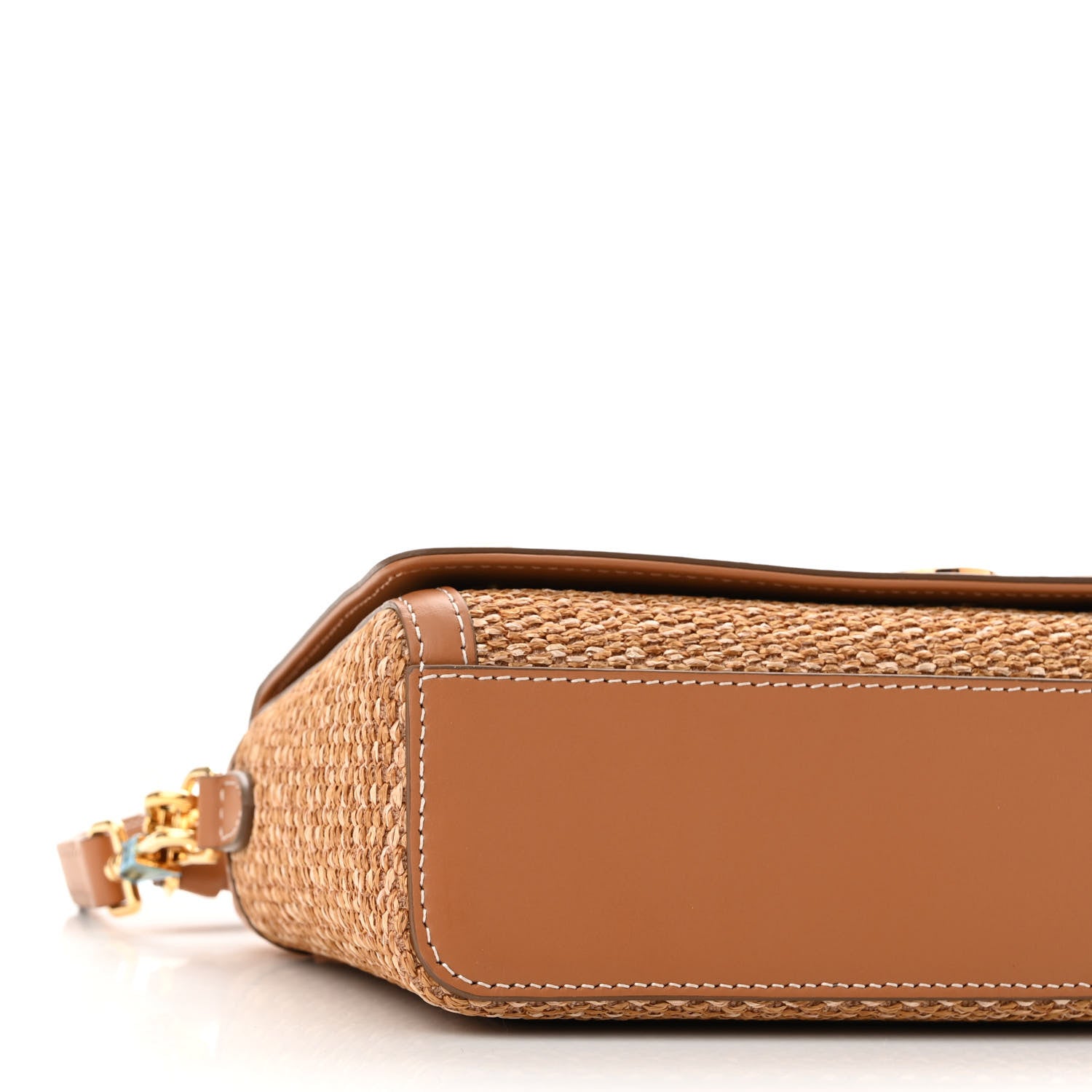 Burberry Raffia Calfskin TB Note Crossbody Bag Natural 8 of 9