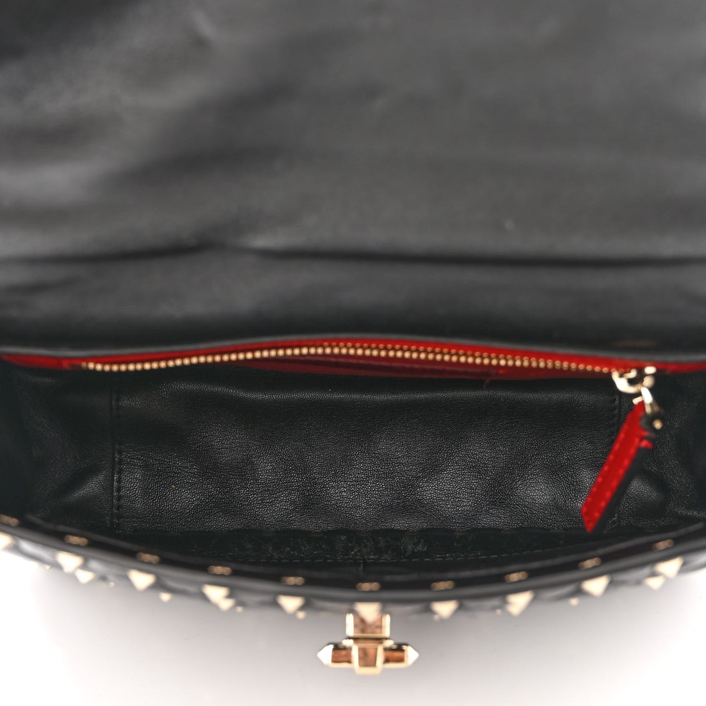 Lambskin Medium Rockstud Spike Shoulder Bag Black