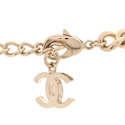 Chanel Metal Crystal Textured CC Logo Star Chain Choker Necklace Gold 4 of 4