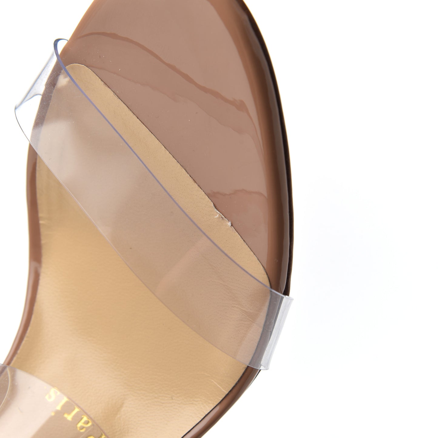Patent PVC Just Nothing 85 Slide Sandals 38 Nude