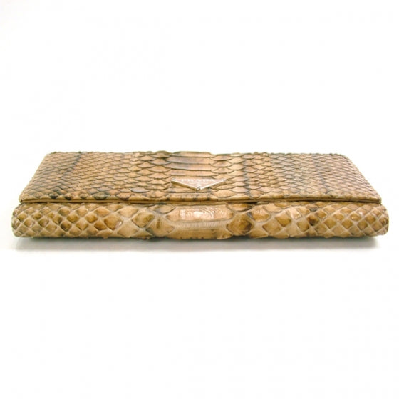 Python Flap Wallet Beige
