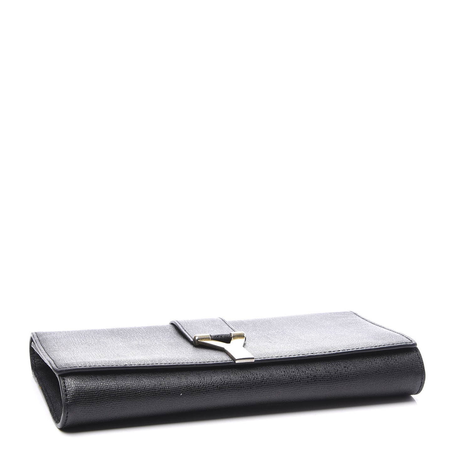 Textured Calfskin Y Ligne Clutch Black