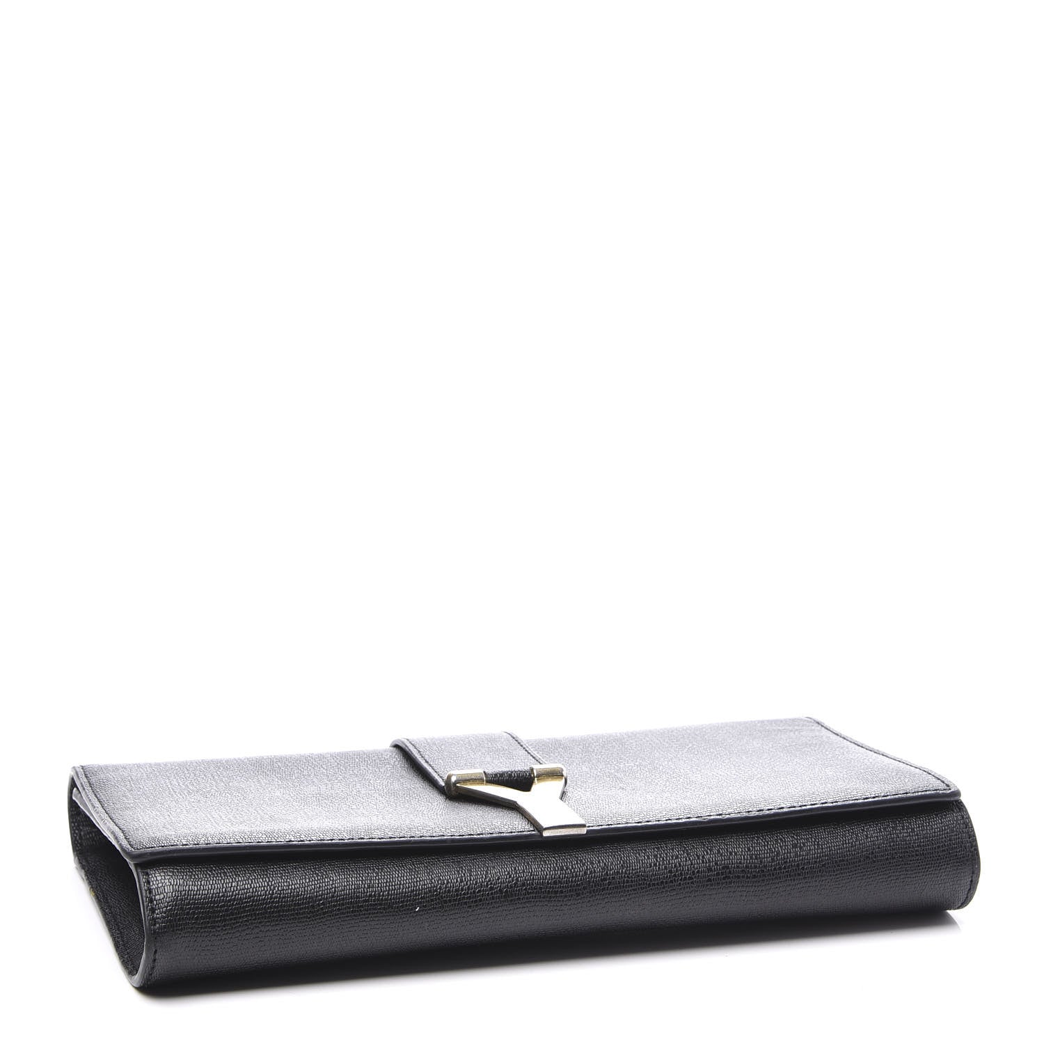 Saint Laurent Textured Calfskin Y Ligne Clutch Black 3 of 8