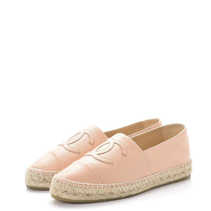 Chanel Lambskin CC Espadrilles 37 Nude 3 of 11
