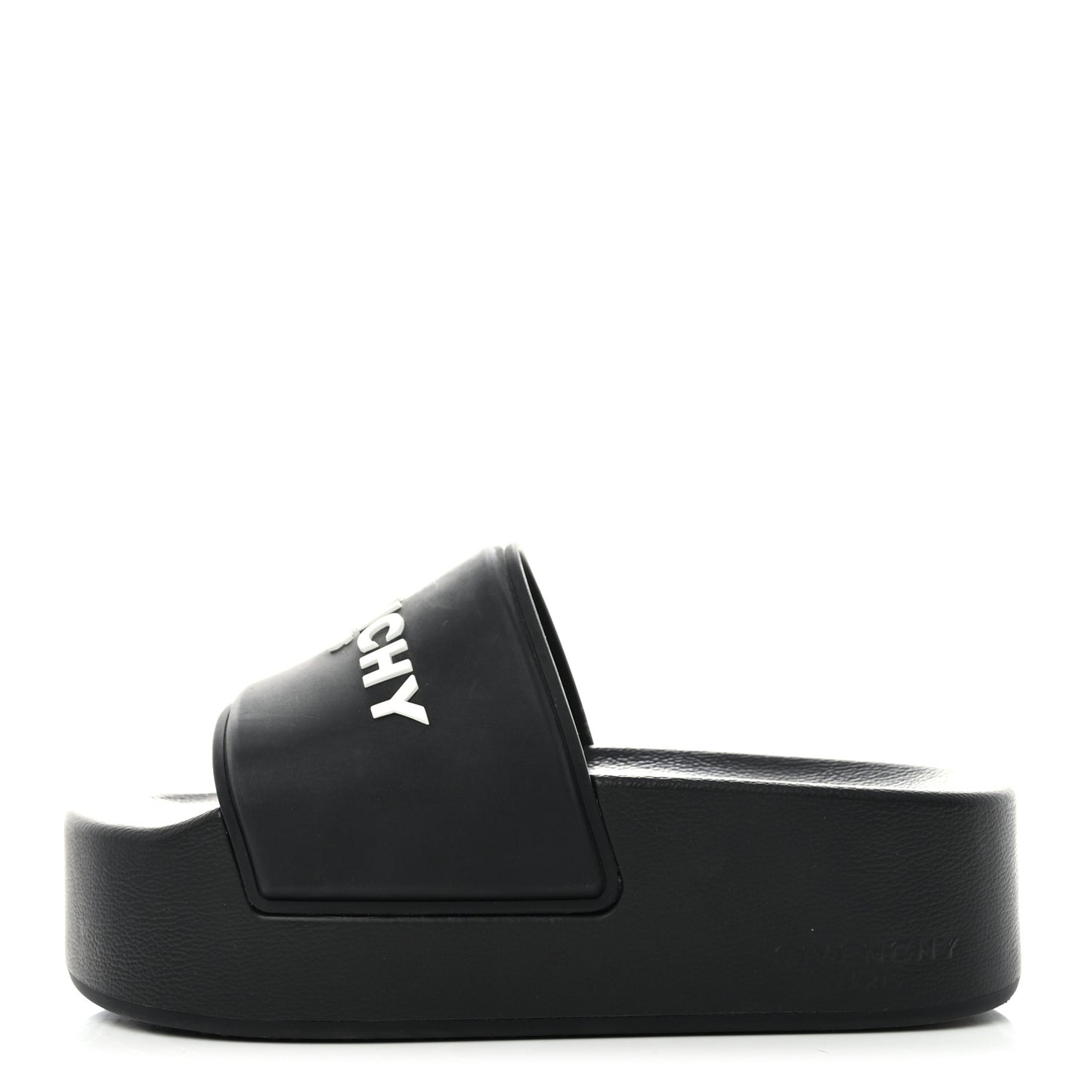 Rubber Logo Platform Slides 37 Black