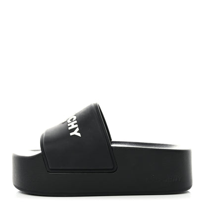 Givenchy Rubber Logo Platform Slides 37 Black 1 of 7