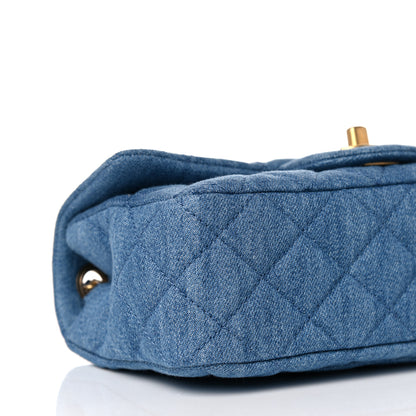 Chanel Denim Quilted Mini Pearl Crush Rectangular Flap Blue 8 of 10
