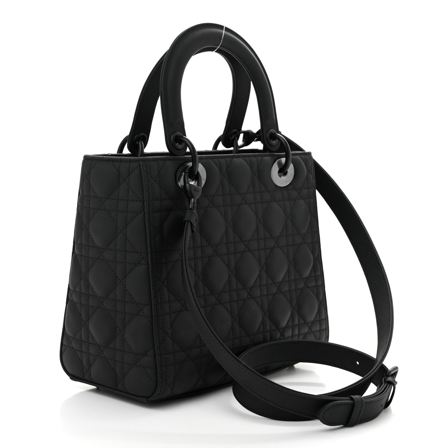Ultra Matte Calfskin Cannage Medium Lady Dior Black