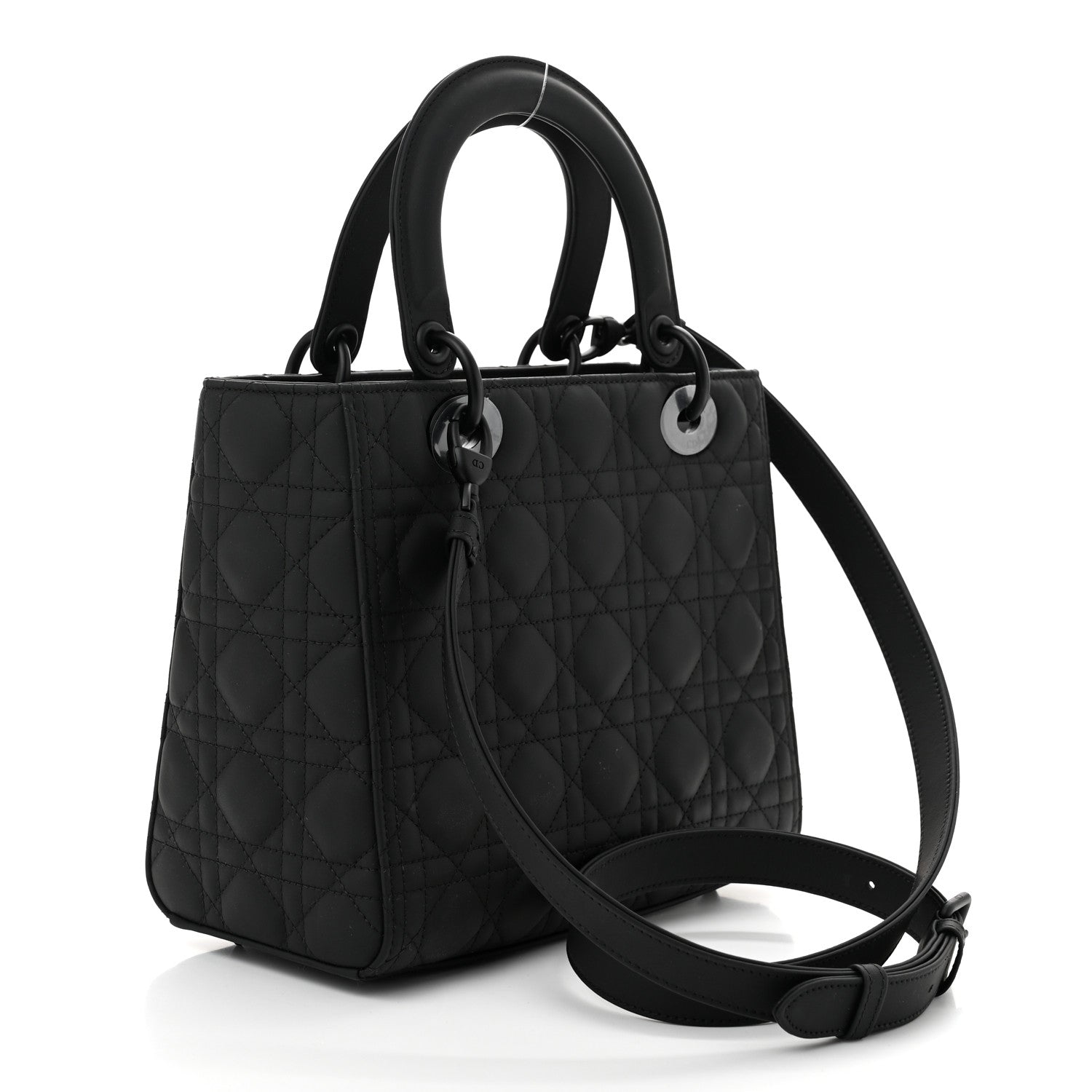 Christian Dior Ultra Matte Calfskin Cannage Medium Lady Dior Black 3 of 11