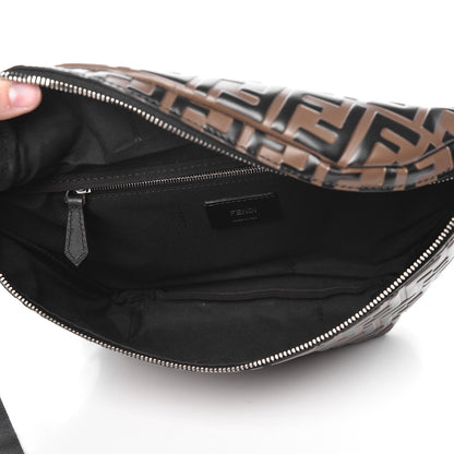 Fendi Vitello Century Bi-Color FF 1974 Embossed Belt Bag Maya Black 5 of 10