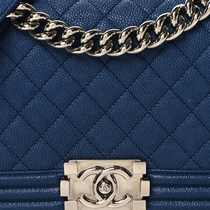 Chanel Caviar Quilted Medium Boy Flap Dark Blue 8 of 10