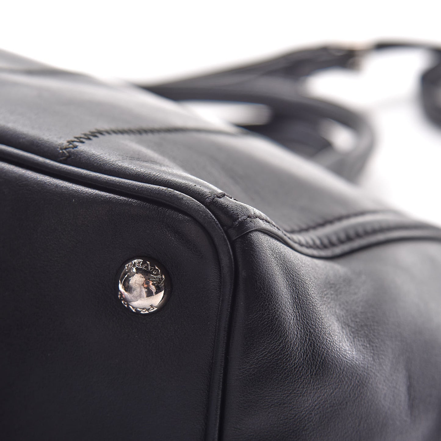 Nappa Vertical Stitched Tote Black