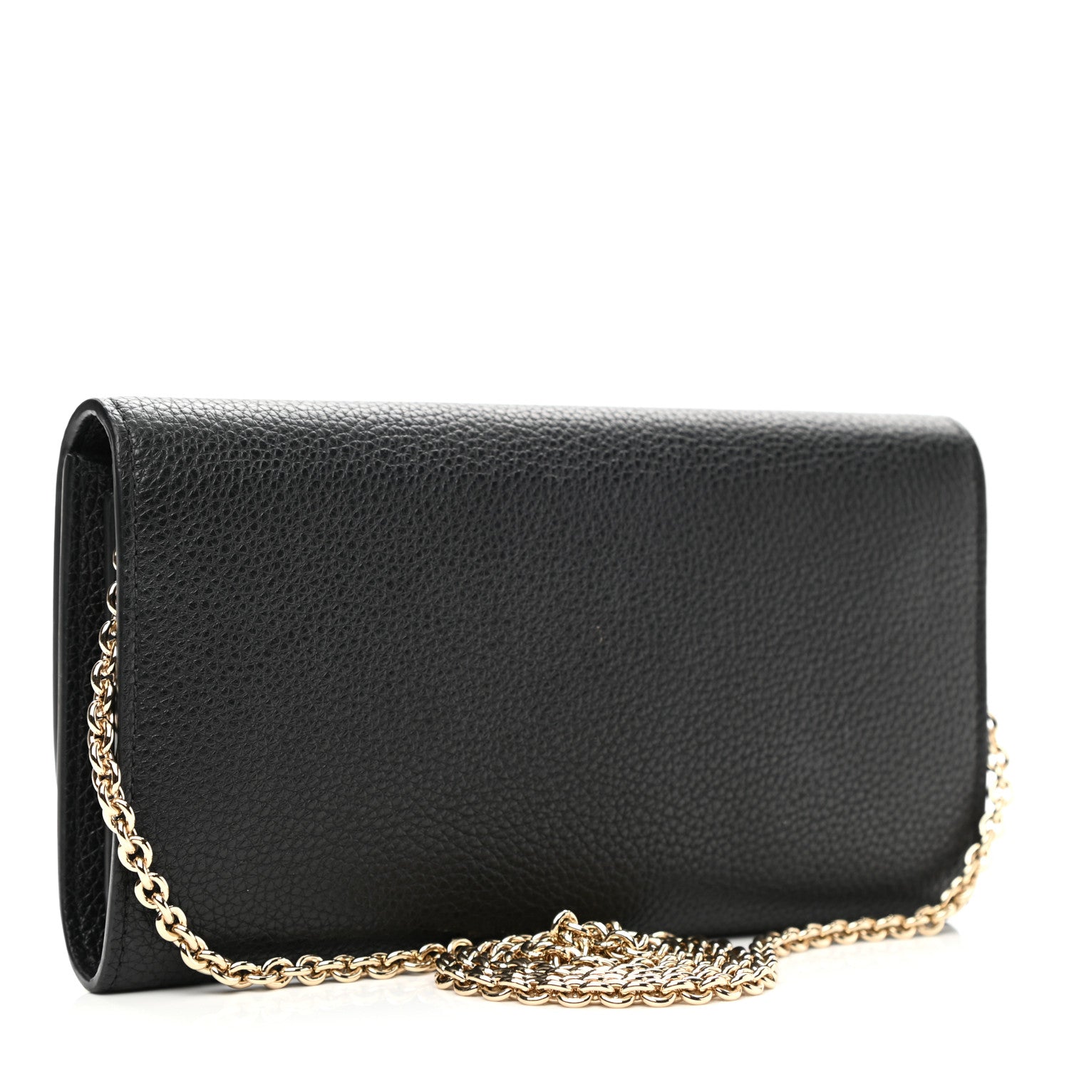 Salvatore Ferragamo Calfskin City Wallet On Chain Black 3 of 11