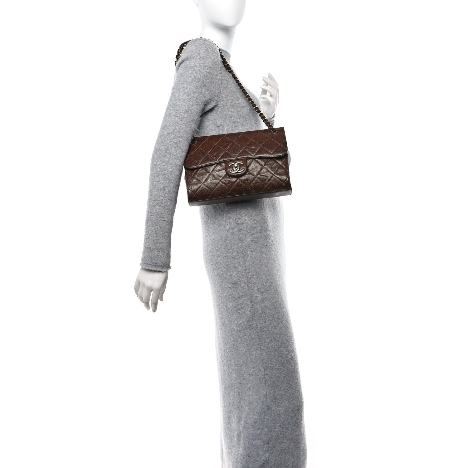 Chanel Crumpled Grained Calfskin Medium CC Crave Flap Brown 2 of 14