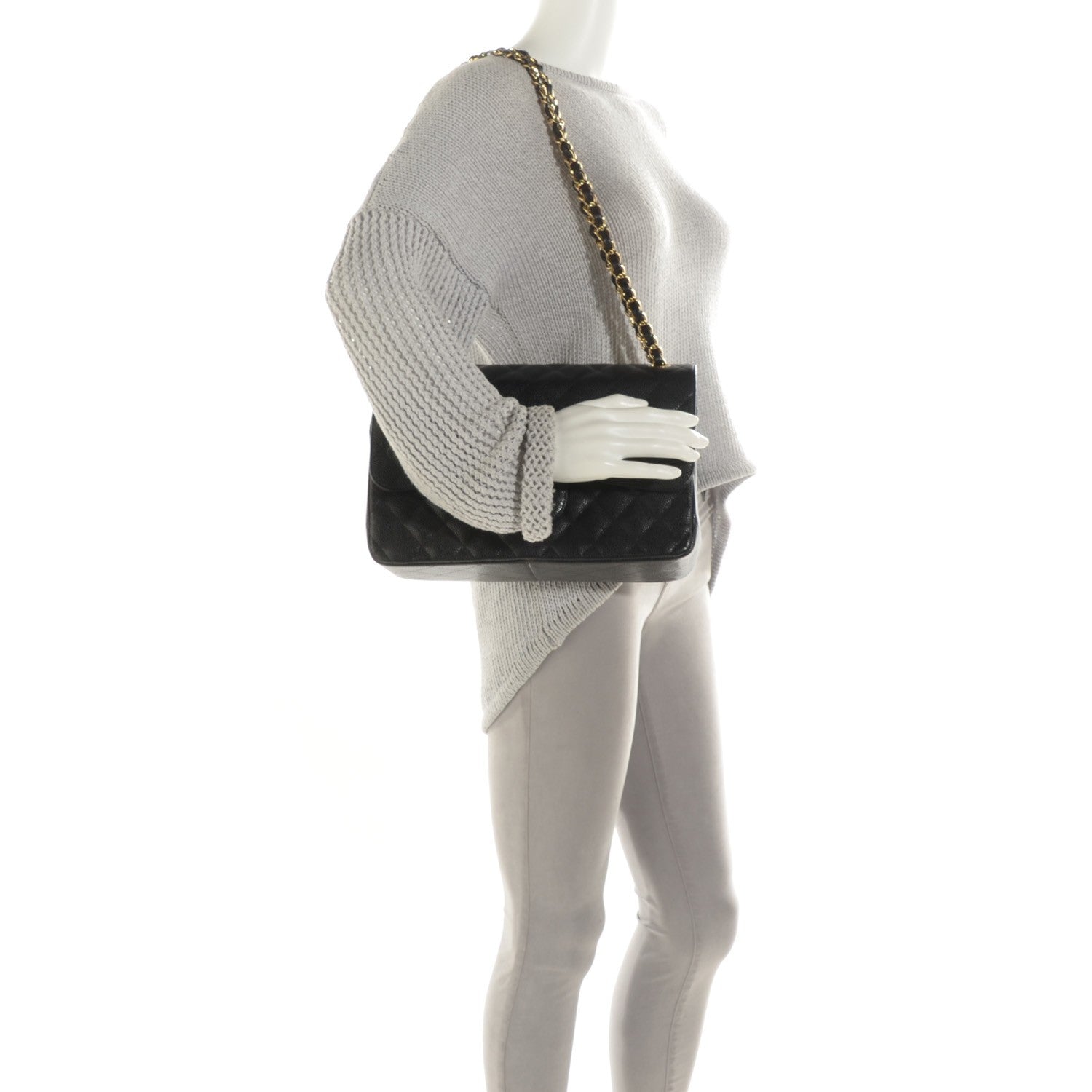 Chanel Caviar Quilted Jumbo Double Flap Black 2 of 9