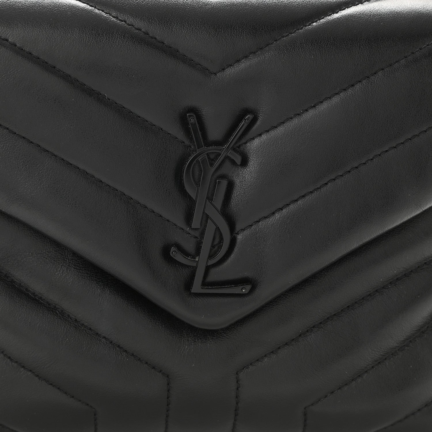 Saint Laurent Calfskin Y Quilted Monogram Monochrome Small Loulou Chain Satchel Black 8 of 10