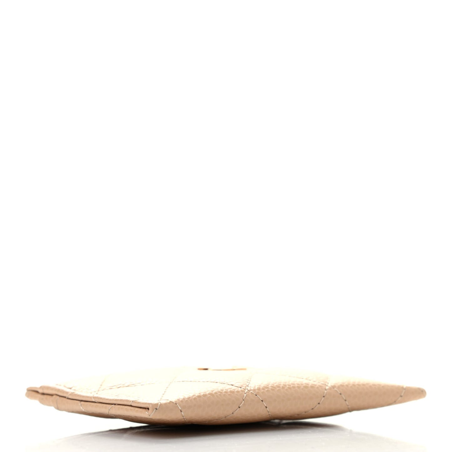 Caviar Quilted Card Holder Beige