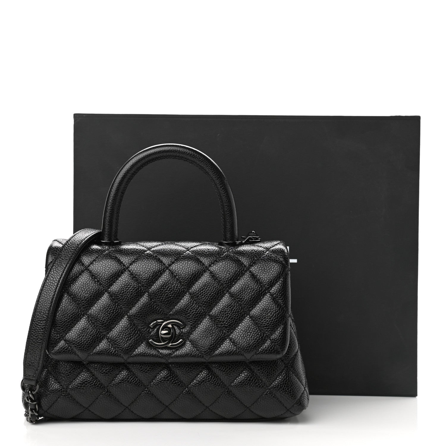 Chanel Caviar Quilted Mini Coco Handle Flap So Black 12 of 12
