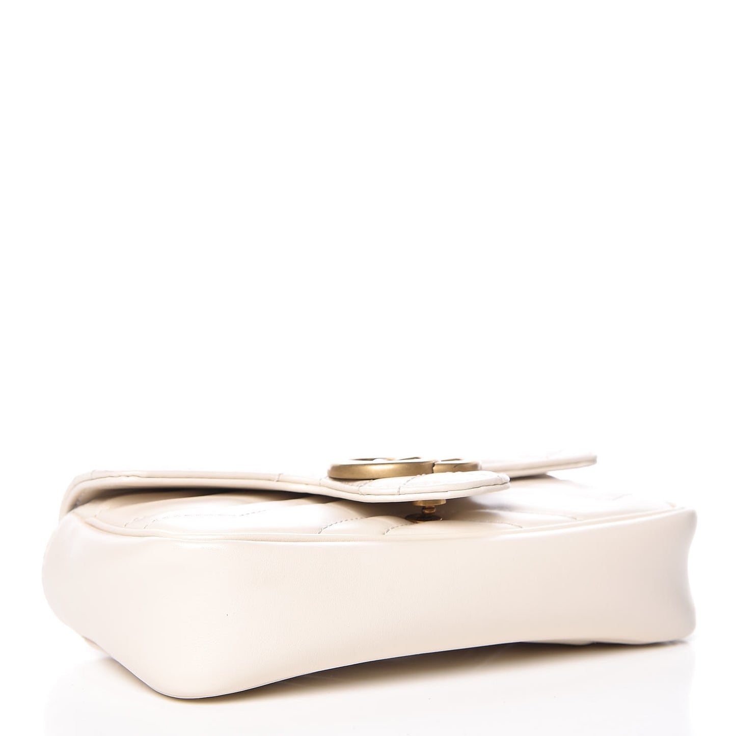 Calfskin Matelasse Super Mini GG Marmont Shoulder Bag White