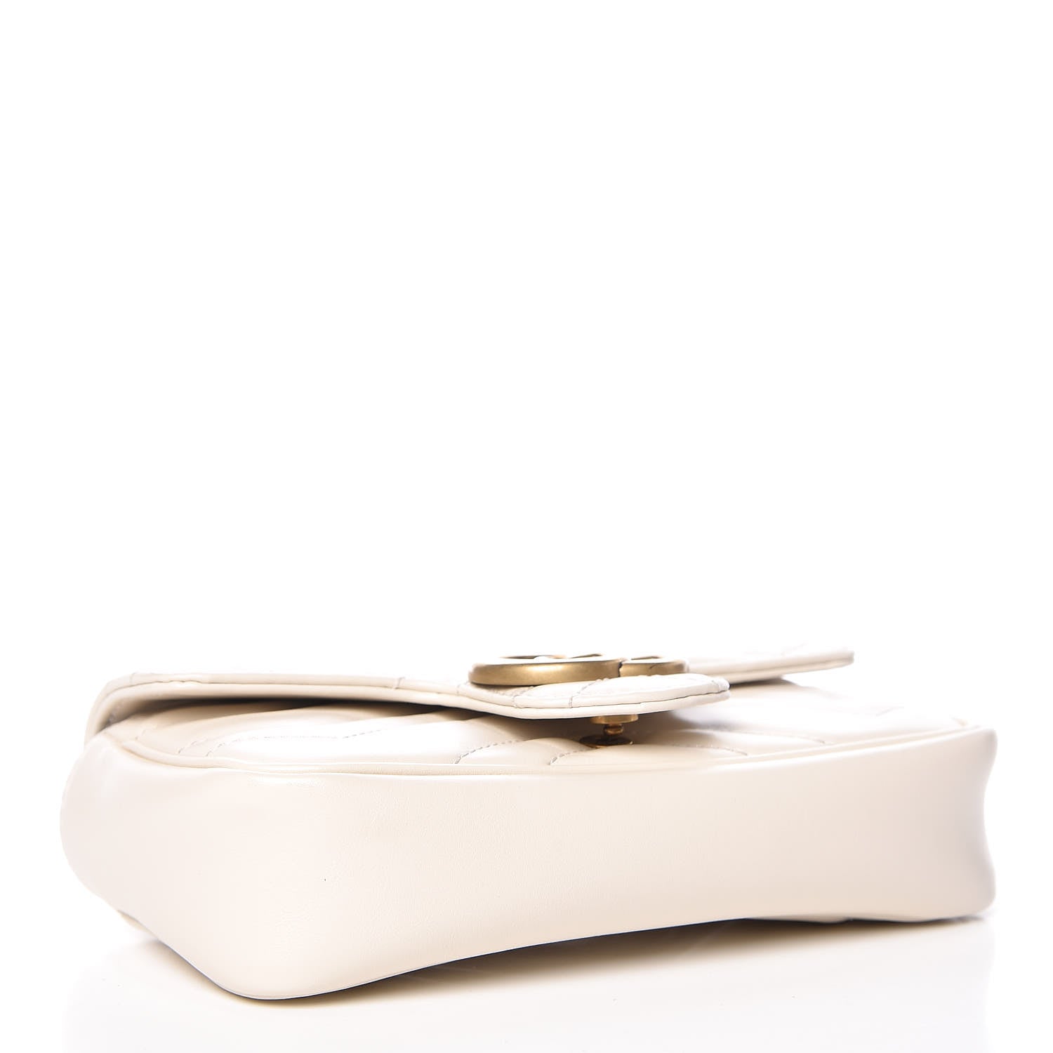 Gucci Calfskin Matelasse Super Mini GG Marmont Shoulder Bag White 4 of 9