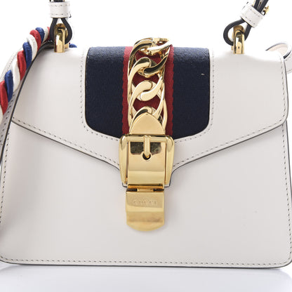 Gucci Calfskin Mini Sylvie Top Handle Bag White 9 of 9