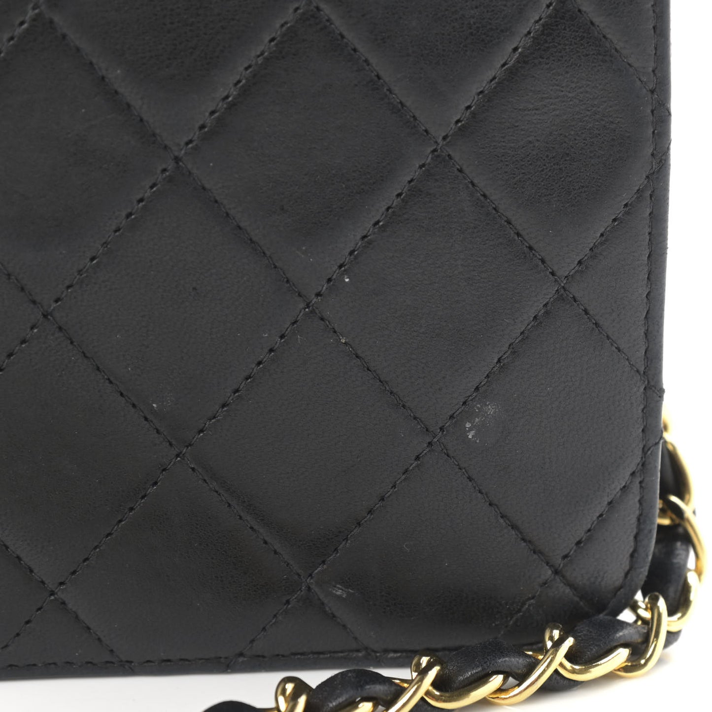 Lambskin Quilted Medium Single Flap Black