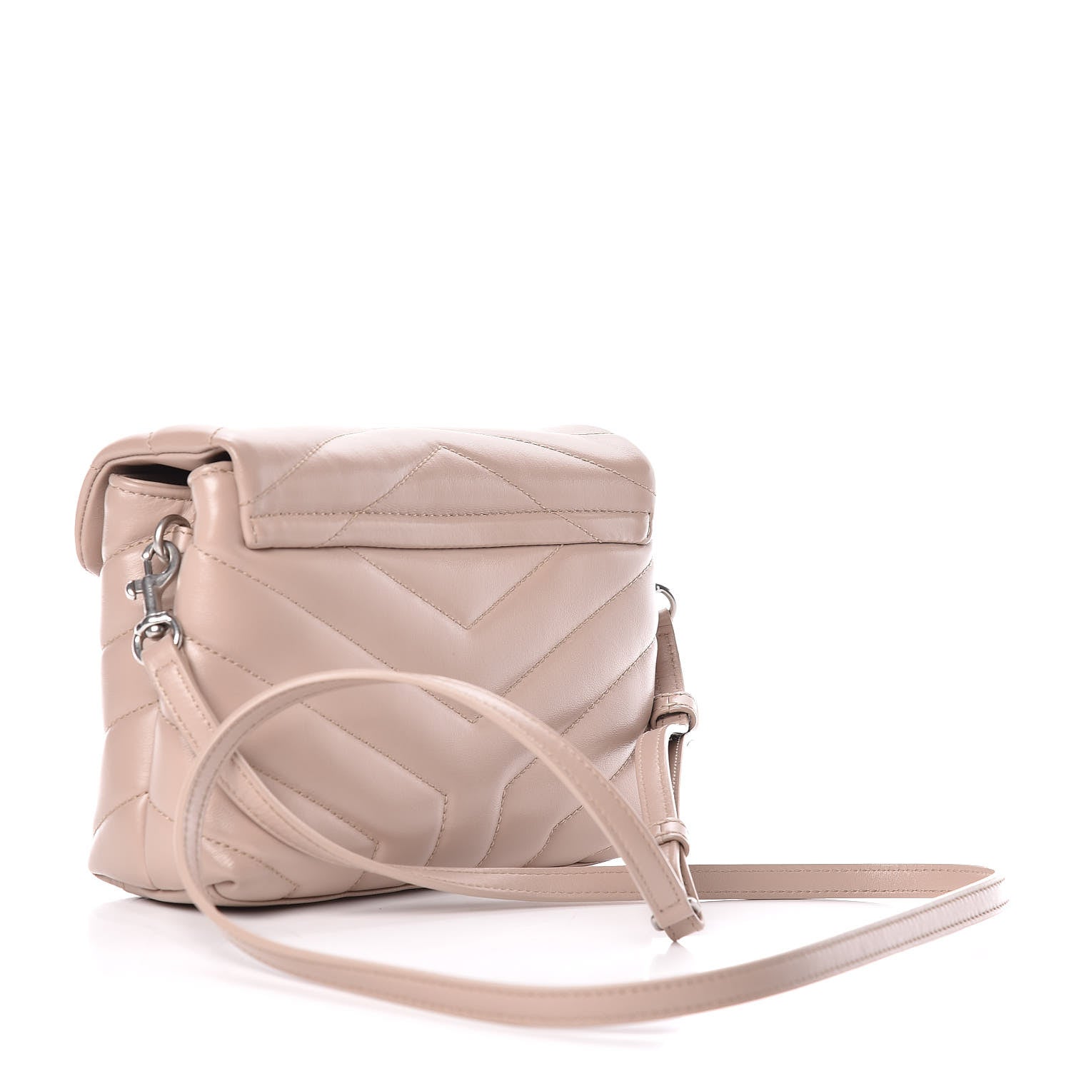 Saint Laurent Calfskin Y Quilted Monogram Toy Loulou Crossbody Bag Dark Beige 3 of 11