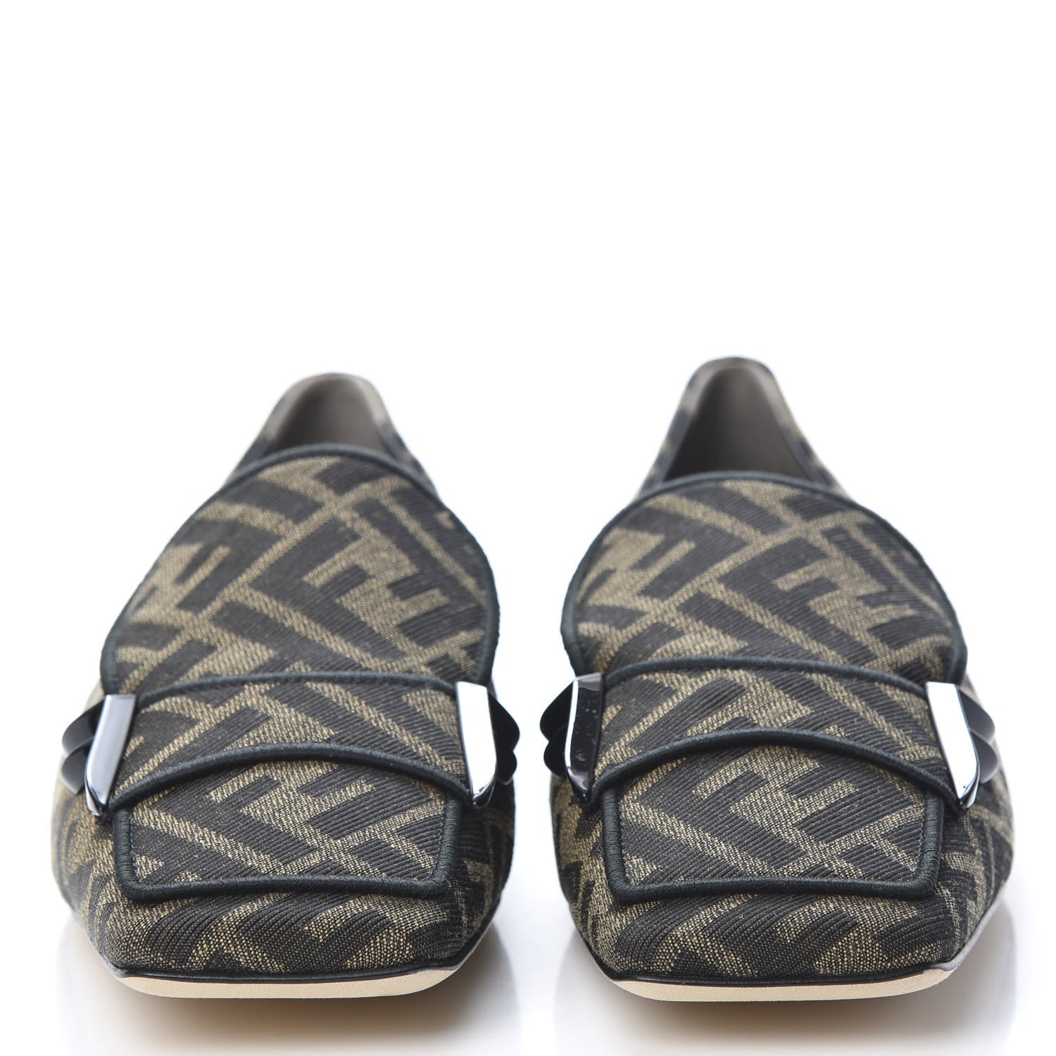 Fendi Jacquard FFreedom Square Toe Loafers 40 Tobacco 2 of 10