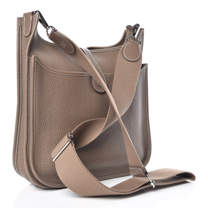 Hermes Taurillon Clemence Evelyne III PM Etoupe 3 of 10