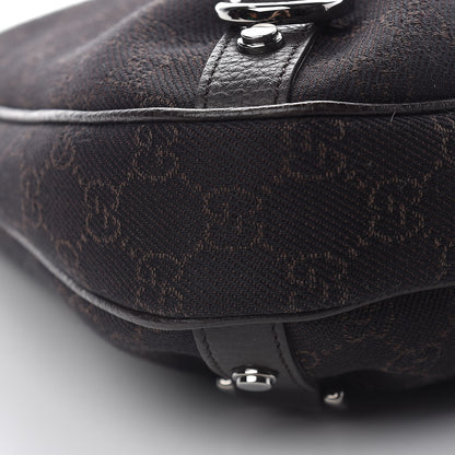 Gucci Denim Monogram Abbey D Ring Hobo Brown 9 of 10