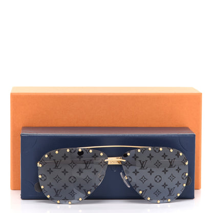 Louis Vuitton Monogram The Party Aviator Sunglasses Z1365U Gold 9 of 9