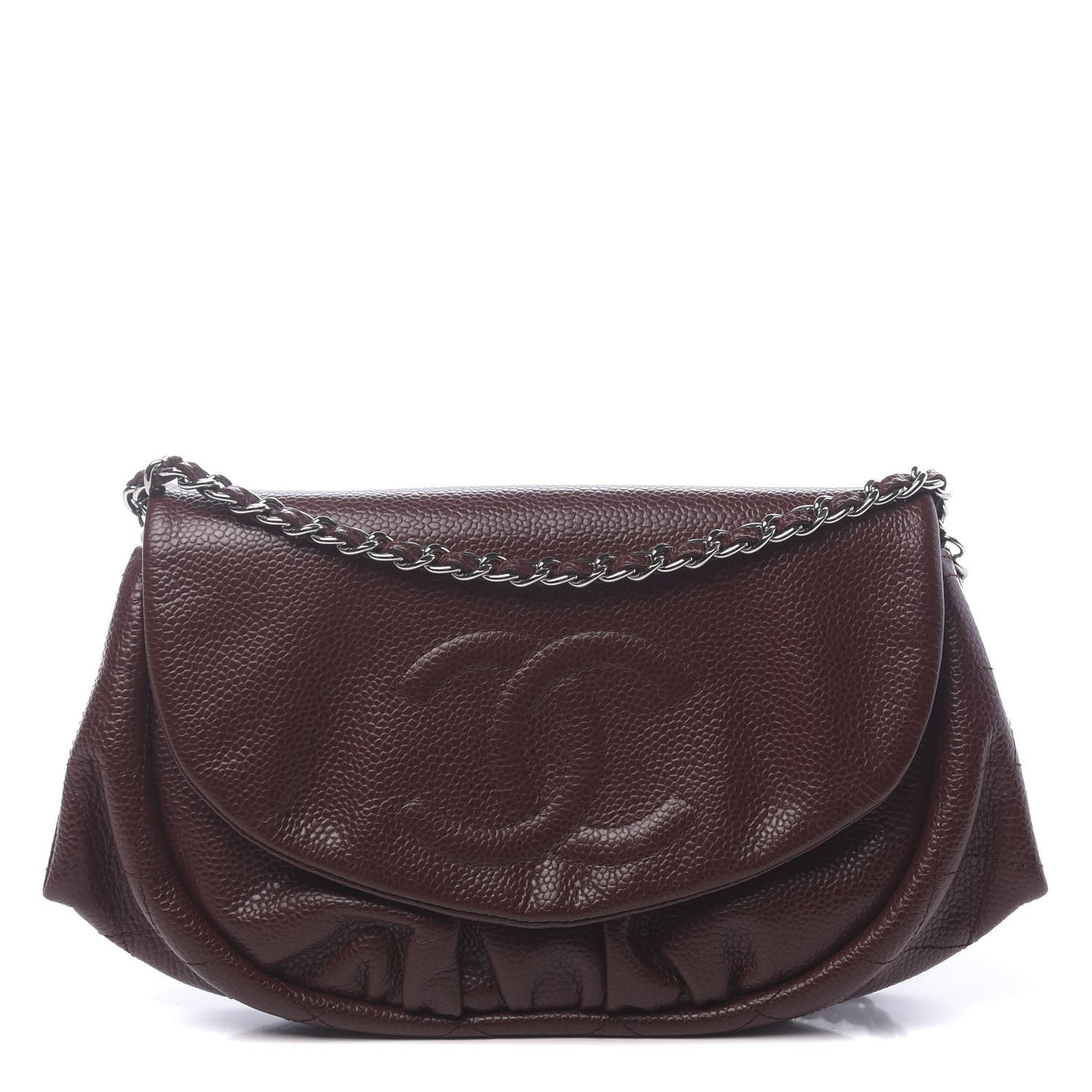 Caviar Half Moon Wallet On Chain WOC Bordeaux