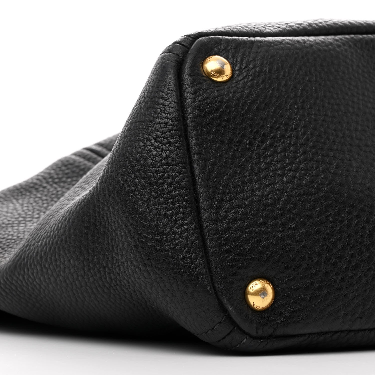 Prada Vitello Daino Side Pocket Tote Black 9 of 10