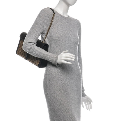 Gucci Monogram Margaux Calfskin Medium Emily Chain Shoulder Bag Beige Ebony Cocoa 2 of 6