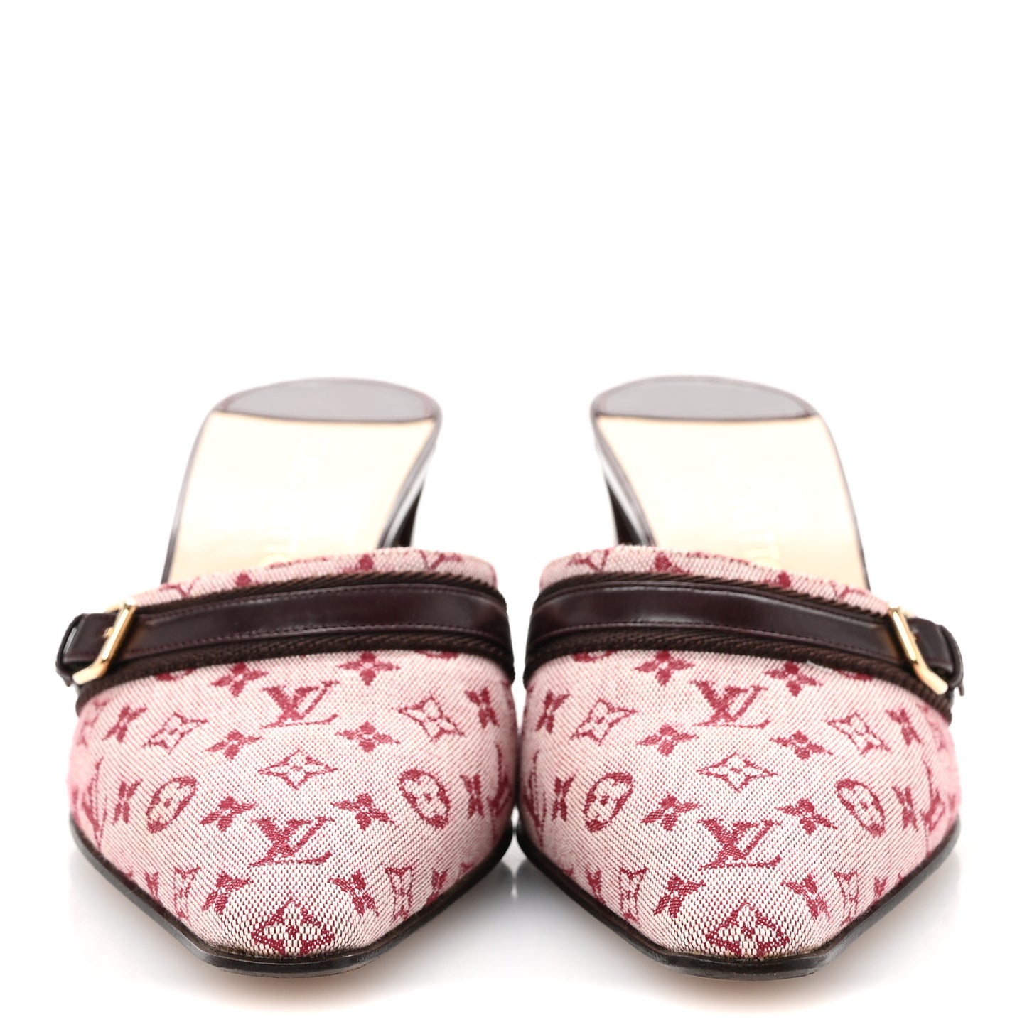 Monogram Mini Lin Mules 38 Cherry