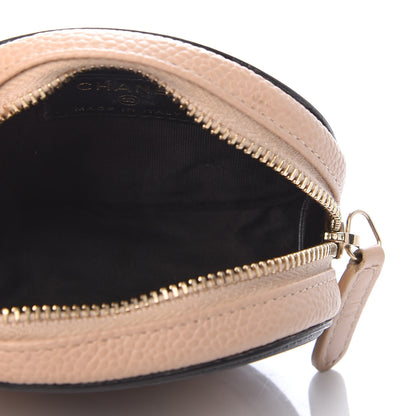 Chanel Caviar Quilted Filigree Zip Around Classic Coin Purse Beige Black 5 of 7