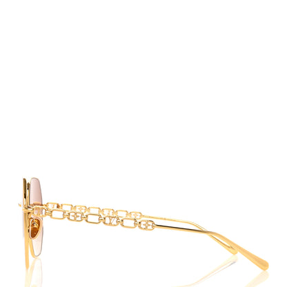Louis Vuitton Metal My LV Chain Round Sunglasses Z1650W Gold 3 of 7