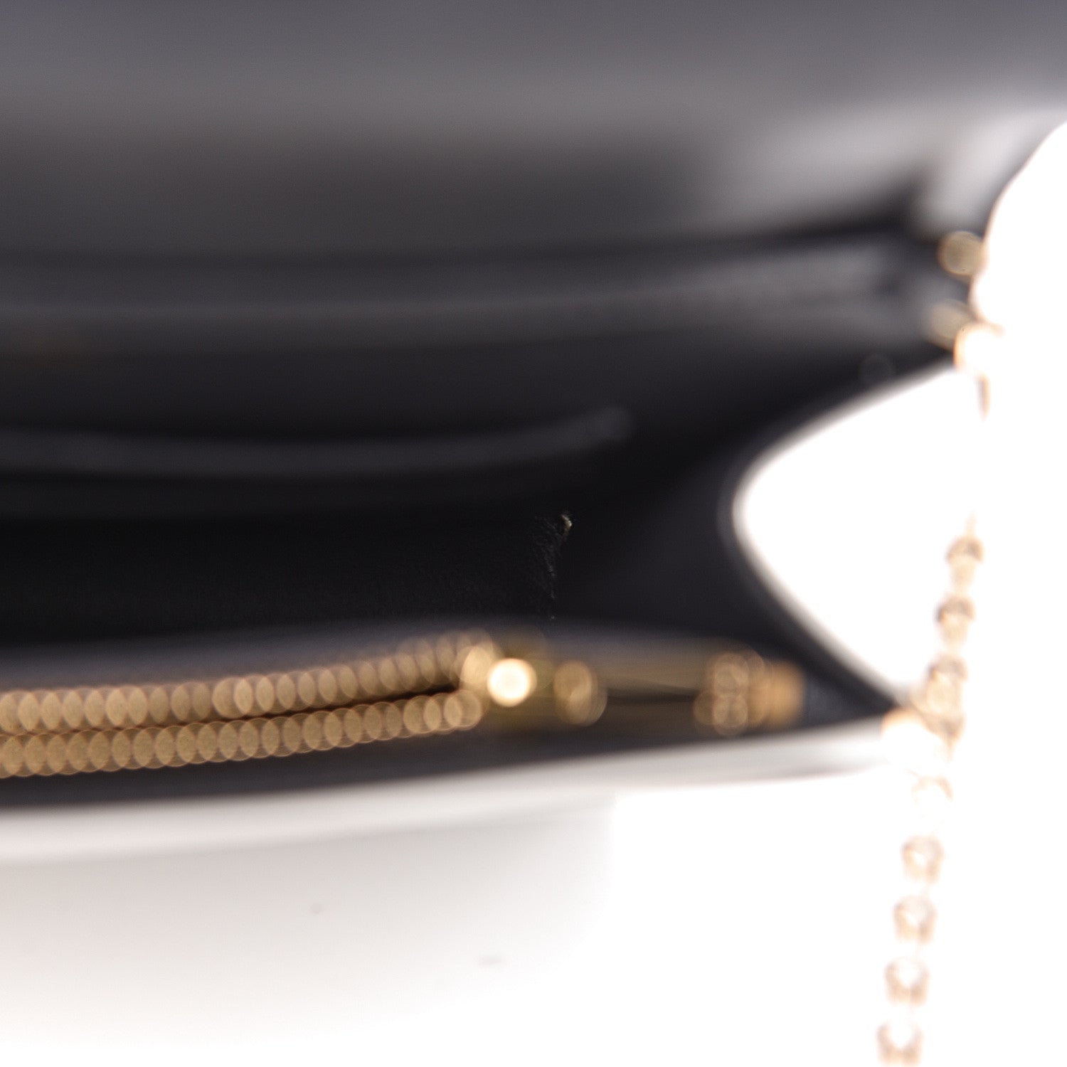 Christian Dior Patent Micro-Cannage Diorama Wallet on Chain Pouch White 8 of 16