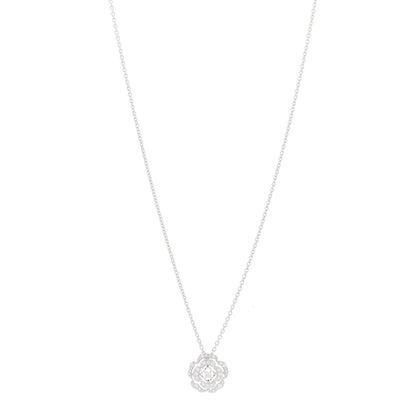 Chanel 18K White Gold Diamond Bouton de Camelia Pendant Necklace 1 of 3