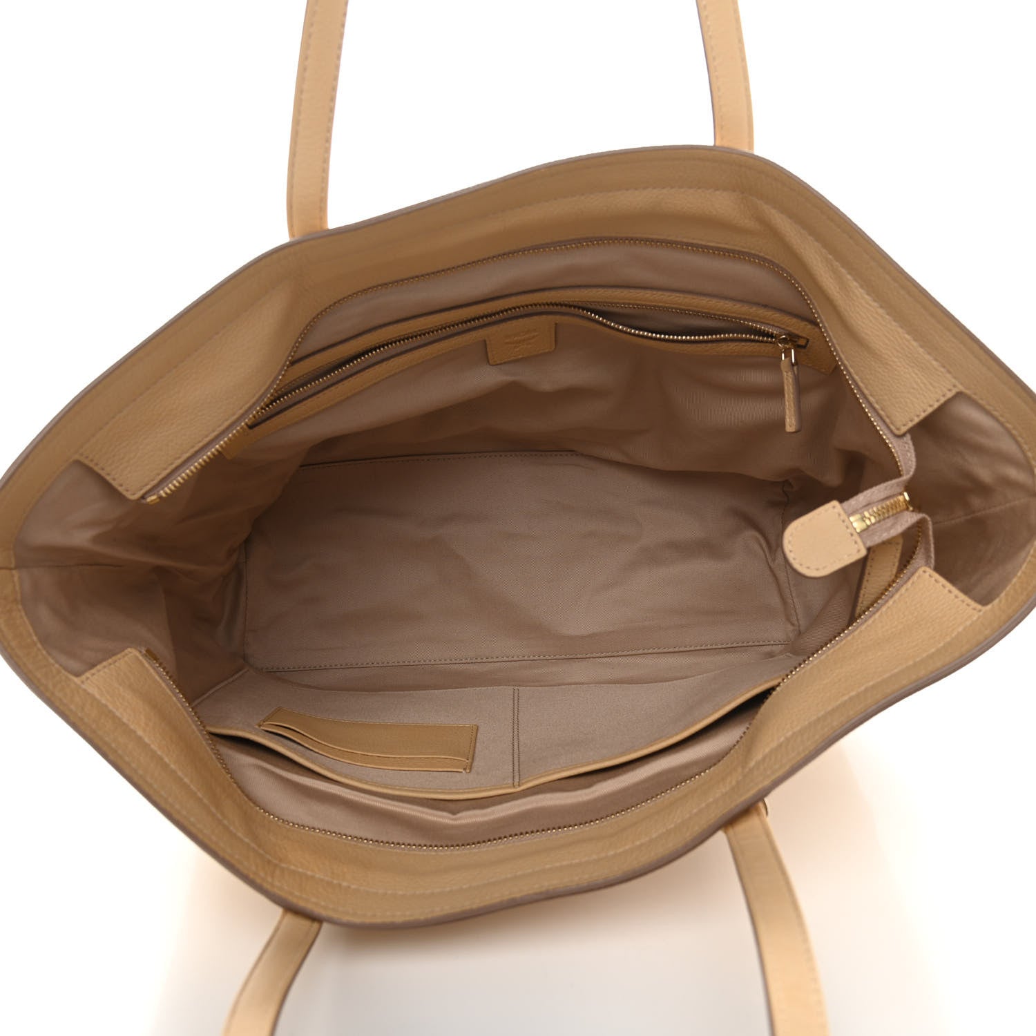 MCM Calfskin Visetos Anya Shopper Tote Beige 5 of 13