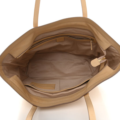 MCM Calfskin Visetos Anya Shopper Tote Beige 5 of 13