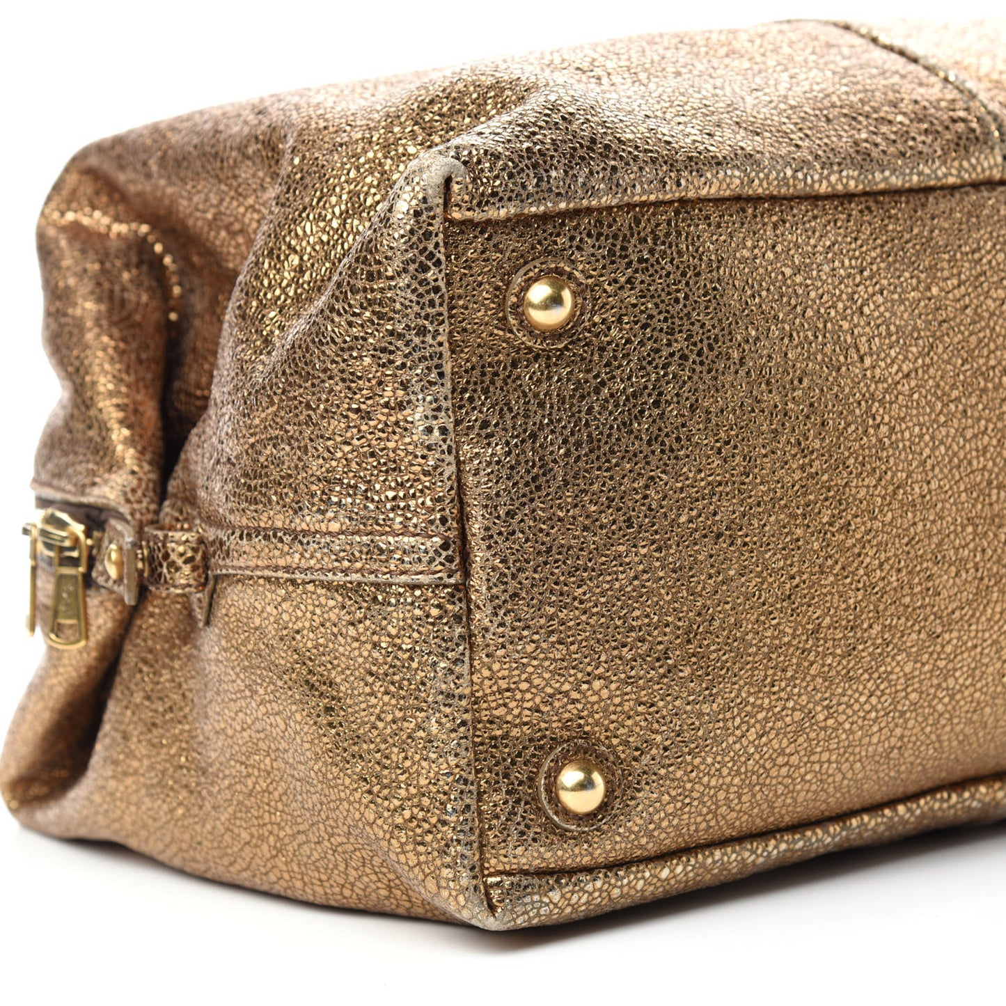 Volcano Crackled Calfskin Medium Easy Y Bag Gold