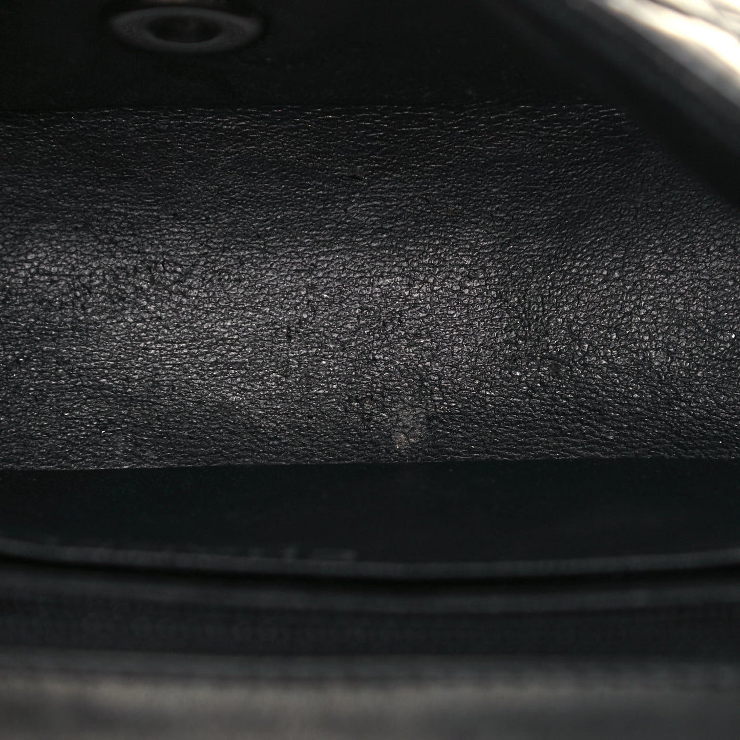 Patent Calfskin Quilted Mini Rectangular Flap Black