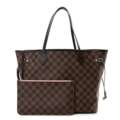 Louis Vuitton Damier Ebene Neo Neverfull MM Rose Ballerine 1 of 16